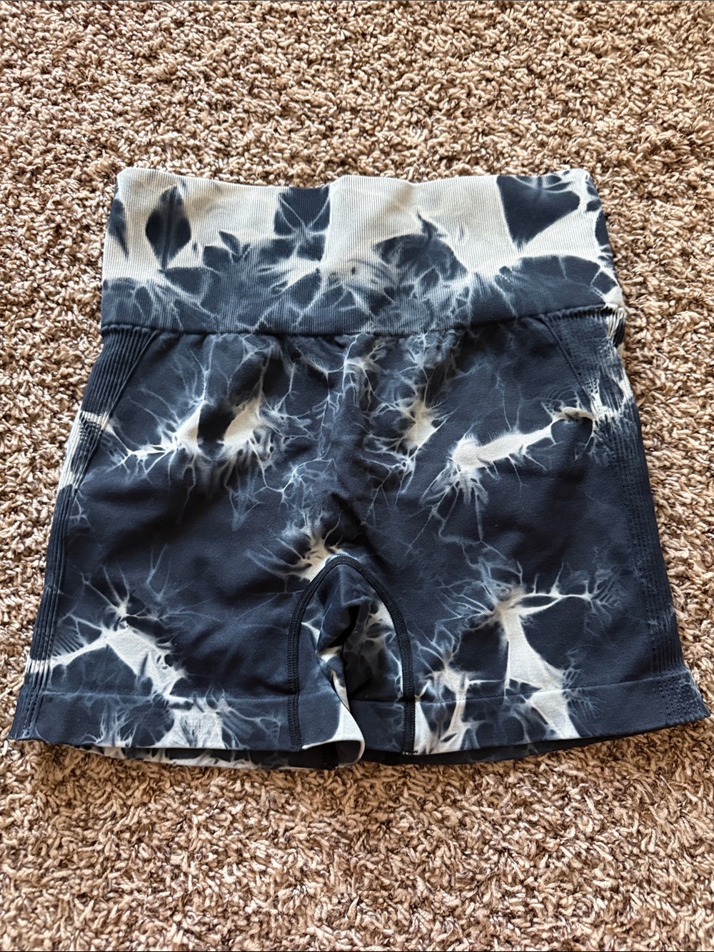 Amazon Women’s Bike Shorts - Black and White Tie-Dye